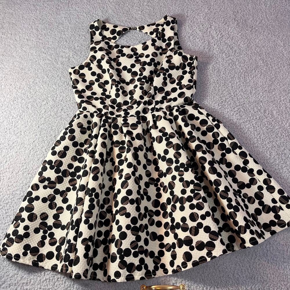 Danny & Nicole sleeveless rear zip dress geometric print 2 front pockets sz 10